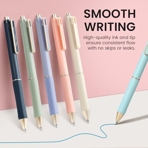 Taja 12 Pack Aesthetic Highlighters and Gel Pens Set, 6 No-Bleed Pastel Highlighters and 6 multicolor Ink Pens for Bible Study, Journaling, School and Office Supplies - style: Highlighters+Multicolor Pens