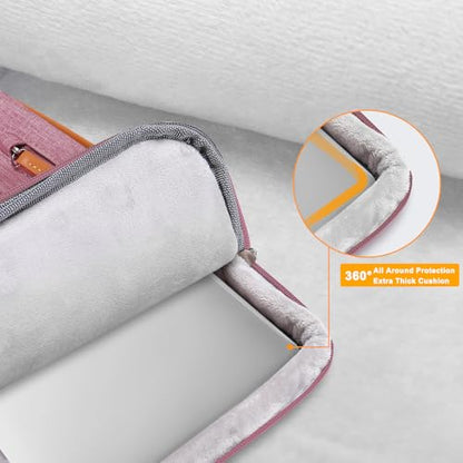 MOSISO 360 Protective Laptop Shoulder Bag,13-13.3 inch Computer Bag Compatible with MacBook Pro 14, HP, Dell, Lenovo, Asus Notebook,Side Open Messenger Bag with 4 Zipper Pockets&Handle, Dusty Rose - color: Dusty Rose, size: 13.3 inch