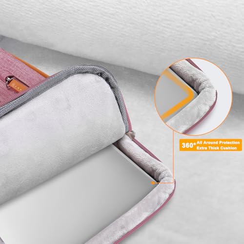 MOSISO 360 Protective Laptop Shoulder Bag,15-15.6 inch Computer Bags Compatible with MacBook Pro 16 inch, HP, Dell, Lenovo, Asus Notebook,Side Open Messenger Bag with 4 Zipper Pockets, Dusty Rose - color: Dusty Rose, size: 16 inch