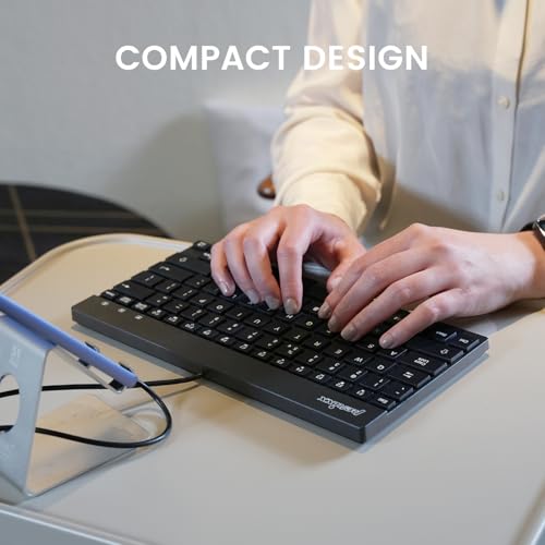 Perixx PERIBOARD-426C Wired Mini Low Profile Keyboard - 10.87x5.43x0.55 inches Dimension - 4.9ft USB C Cable - US English - style: Wired USB Type-C
