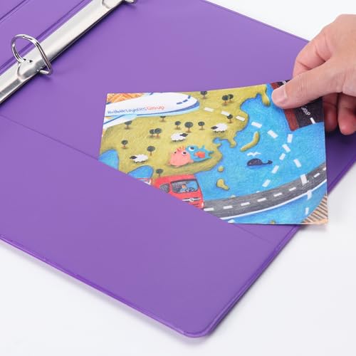 COMIX Sturdy 1 Inch Binders 3 Ring with Clear View Cover, 1" Slant-D Ring View Binder Holds 225 Sheets of US Letter Size Paper, 6 Pack (Purple) - color: Purple, size: 1 inch