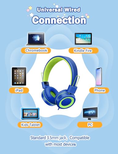 CN-Outlet Classroom Headphones with Microphone 2 Pack for Kids, 3.5mm Wried Headset for School Students Boys Girls Toddler Children Teens Adults