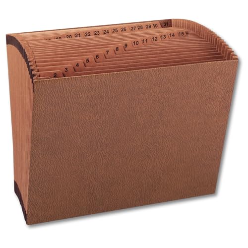 1InTheOffice Expanding File Folder 31 Sections, Accordion File Organizer, Numerical Open Top Pocket Expanding File Folder, Letter Size