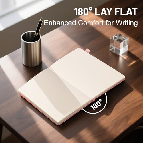 CAGIE Graph Paper Notebook 320 Pages 100 GSM Graphing Grid Journal B5 Hardcover Leather Quad Ruled Notebooks for Engineering, Math, Work, Pink - color: Pink, style: Graph A5