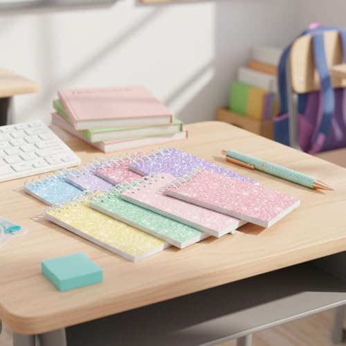 Sherr 16 Pcs Glitter Pens and Notebooks Set Mini Spiral Notepads Fancy Pens for Kids Girls Women Sparkly Sequins Journaling Ballpoint Christmas Birthday Gift Classroom Rewards(Light Color) - color: Light Color