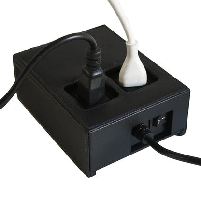 Power Hub Charging Station - Charge Up to 7 Devices Using Only One Wall Outlet | 5-USB Ports and 2-AC Ports | Attractive Dependable Table Charger |Black Leatherette