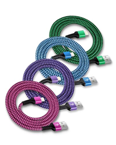 USB A to Lightning CarPlay Cord for Apple, 3Ft Car Charger Cable for iPhone | USB to Lightning for iPhone 14 Pro Max 14Pro Plus 13 12 11, 3 Feet Comfy Lenth for Vehicle Car Play Charging Power Wire - color: 4Pack-Multicolored, size: 3FT, style: USB to Lig