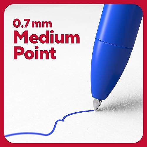 TRU RED Retractable Gel Pens, Medium Point 0.7mm, Blue Ink, 5 Pack – Quick‑Dry Pens for Smooth, Smear‑Free Writing - color: Blue, size: 5 Pack, style: Medium Point