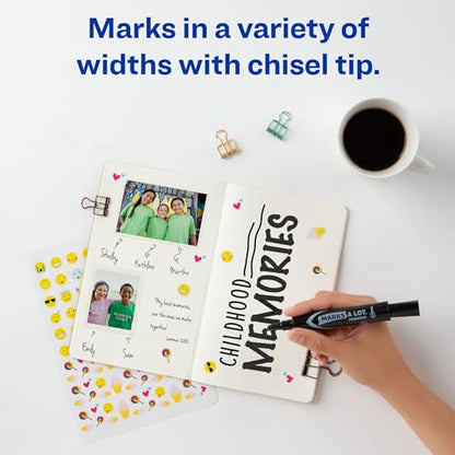 Avery Marks-A-Lot Regular Desk-Style Size Chisel Tip, 12 Black Permanent Markers are perfect for signs and posters (07888) - size: 12 Count (Pack of 1), style: 12 markers