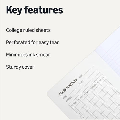 Amazon Basics Composition Notebook, College Ruled, 100 Sheets, 9.75" x 7.5", Marble Black, 12-Pack - color: Marble Black, size: College Ruled,12-pack
