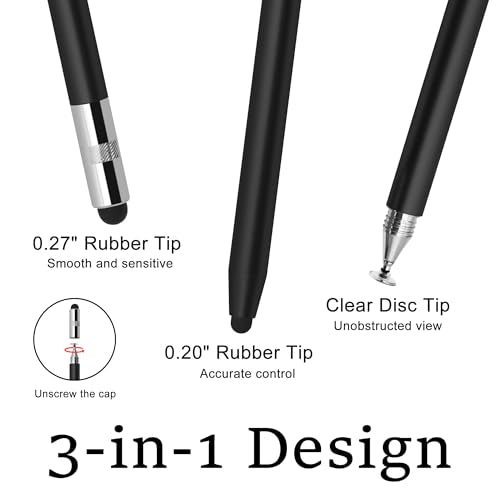 3 in 1 AMZ Tablet Pen for Fire Max 11 Stylus, Fire HD 10 Pen, Fire Tablet Stylus Pen, Stylus for Touch Screen Tablets (3 in 1-Black) - color: 3 in 1-Black