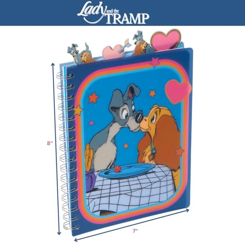 Disney Lady and the Tramp Tab Journal Notebook, Spiral Bound, 96 Lined Pages, 8 x 7 inches - style: Lady and the Tramp