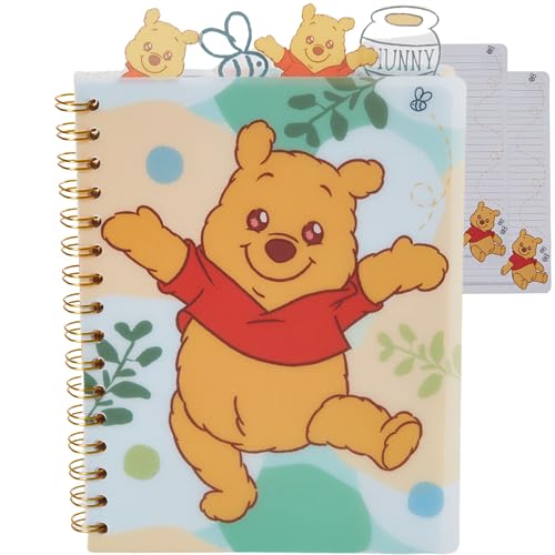 Winnie the Pooh Tab Journal Notebook, Spiral Bound, 96 Lined Pages, 8 x 7 inches - style: Winnie the Pooh