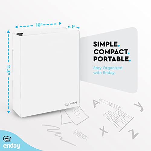 Enday 3 Ring Binder 1.5 Inch, White Heavy Duty Three Ring Binder, 325 Sheets Capacity - 1.5 Inch Binder for Home School and Office - color: White, size: 1.5-Inch