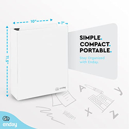 Enday 3 Ring Binder 1.5 Inch, White Heavy Duty Three Ring Binder, 325 Sheets Capacity - 1.5 Inch Binder for Home School and Office - color: White, size: 1.5-Inch