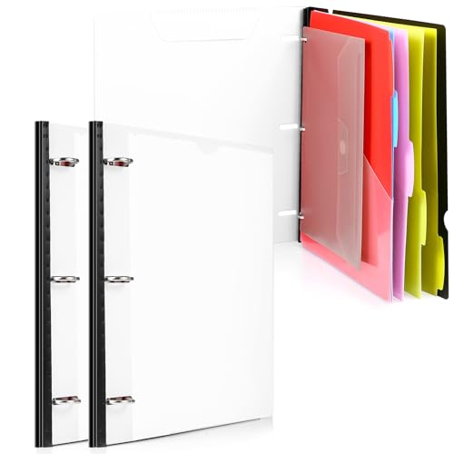 WOT I Telescoping Project Organizer 2-Pack, Refillable Binder with Dividers and Pockets, 13 Pocket Folders, 1 Inch 3 Ring Binder, White - color: White, size: 2 Pack
