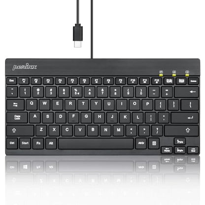Perixx PERIBOARD-426C Wired Mini Low Profile Keyboard - 10.87x5.43x0.55 inches Dimension - 4.9ft USB C Cable - US English - style: Wired USB Type-C
