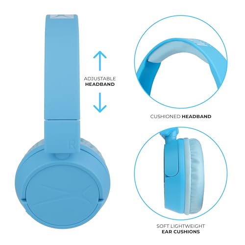 Altec Lansing - Kid Safe 2-in-1 Bluetooth Headphones, Safe Volume Limiting, Foldable Design, Enjoy Audio and Protect Your Child's Hearing (Blue) - color: Blue