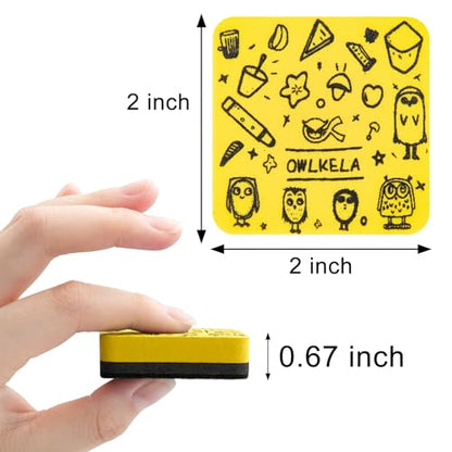 OWLKELA 30Pcs Dry Erase Erasers, Magnetic Whiteboard Eraser, Mini Whiteboard Cleaning Pads for Classroom, Office and Home, Yellow - color: Yellow, size: 30 Pcs