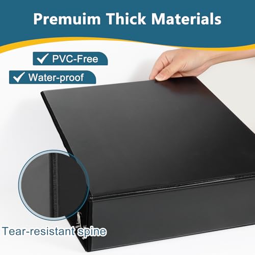 CIXILDTS 3" 3 Ring Binder, Standard 3-Inch Slant-D Ring Binder Fit Letter Size Paper, Presentation View Binders, 2 Packs, Black - color: Black, size: 3", style: 2-Pack