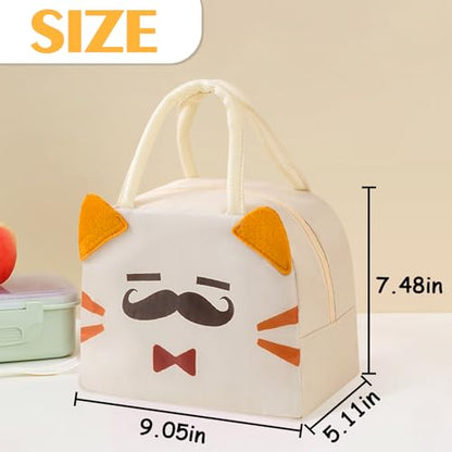 Lunch Bags Tote Cooler Bag Insulated Reusable Lunch Tote Bags Cartoon Portable Lunch Box Bag for Work Office Picnic Beach (Cat) - color: Cat