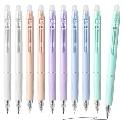 Temiary 10 Pcs Retractable Erasable Gel Pens, Fine Point 0.5 mm, Make Mistakes Disappear, Smooth Writing Gel Pen with Eraser for Journaling Note Taking Marking Planner Crossword Puzzles (Black Ink) - color: Black Ink