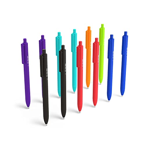 TRU RED Retractable Gel Pens, Fine Point 0.5mm, Assorted Ink Colors, 24 Pack – Quick‑Dry Pens for Precise Writing - color: Multicolor, size: 1 Count (Pack of 24), style: Fine Point