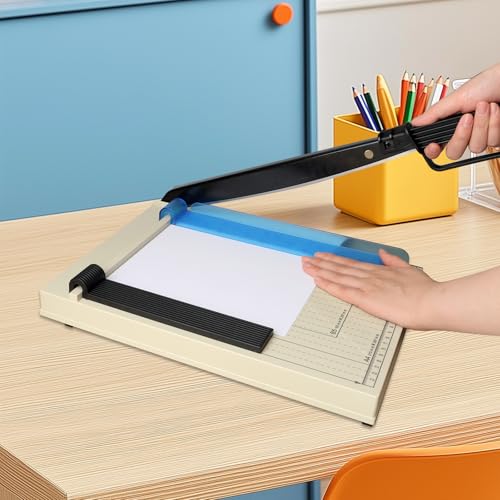Guillotine Paper Cutter,12" Heavy Duty Paper Cutter with Corner Rounder,12 Sheet Capacity,Guillotine Paper Trimmer for Crafting, Classroom and Office