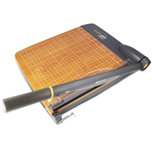 Westcott 12'' TrimAir Wood Guillotine Paper Cutter & Paper Trimmer, 30 Sheet (15106) - size: 12-inch