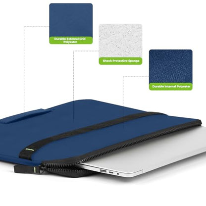 15.6-16 inch Laptop Sleeve Case Protective Briefcase Computer Bag, Blue | Waterproof Polyester, Fits Most Laptop Models, Shockproof Interior, Smooth Zippers, Slim Profile - color: Blue, size: 16inch