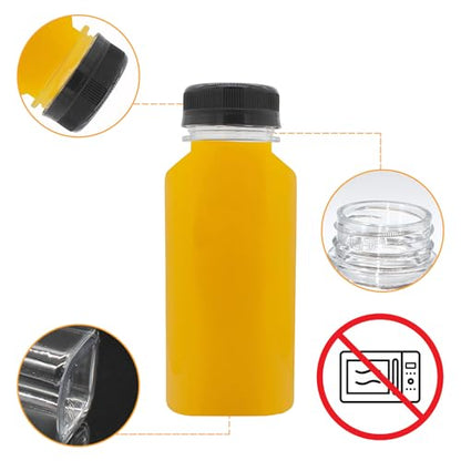 10 PCS 5 oz Plastic Juice Bottles with Lids | Empty Clear Milk Bottles with Lids, Beverage Containers for Juice, Milk and Other Drink - size: 5 oz/150ml