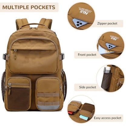 Big Student Backpack for Teen Girls, Water Resistant Multi Pockets Daypack with 15.6 Inch Laptop pocket for Travel School College (Purple) - color: Purple
