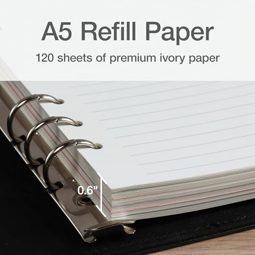 Oxford A5 Refill Paper, 6 Ring Lined Paper with Pastel Binder Dividers, 5 Tabs, 120 Sheets, 6 x 8.25 Inches, Notebook, Bullet Journal and Planner Inserts (1016731) - size: A5 5 Tab Dividers