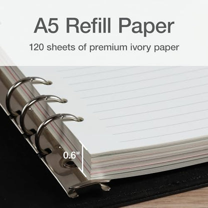 Oxford A5 Refill Paper, 6 Ring Lined Paper with Pastel Binder Dividers, 5 Tabs, 120 Sheets, 6 x 8.25 Inches, Notebook, Bullet Journal and Planner Inserts (1016731) - size: A5 5 Tab Dividers