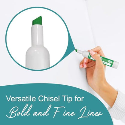 EXTRIC Dry Erase Markers Chisel Tip 8 Whiteboard Marker, Holder, Eraser | Includes: 8 Chisel Tip Whiteboard Markers, 1 Magnetic Holder, Eraser, Features: Low-Odor, Non-Toxic