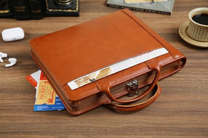 Personalized Oil Brown 3 Ring Check Book Binder - Business Checkbook Holder, Engraved, Zippered, Fits 3 & 9 Holes, 3 on a Page - color: Oil Brown, size: Custom