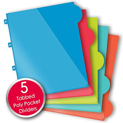 IQ+ iScholar 5-Subject Poly Cover Wirebound Notebook, College Ruled, 11 x 8.5 Inch Sheet Size, 200 Sheets, Black (59906-BK) - color: Black, size: 5 Subject, style: College Ruled