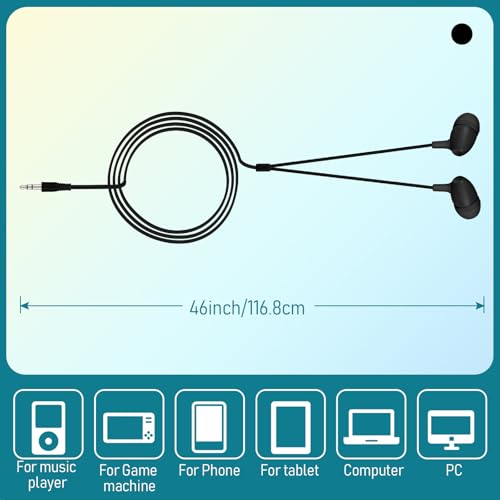 Macarrie 20 Pack Earbuds Bulk 3.5 mm in-Ear Earphones Wired Earphones Without Mic Headphones for Adults Gifts(Black) - color: Black