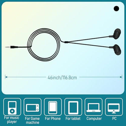 Macarrie 20 Pack Earbuds Bulk 3.5 mm in-Ear Earphones Wired Earphones Without Mic Headphones for Adults Gifts(Black) - color: Black