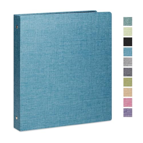 3 Ring Binder 1 Inch for 8.5" x 11" Paper, Planner Binder with Linen Hardcover and 2 Interior Pockets Paper for Organization of School, Business and Home - color: Blue, size: 1PACK