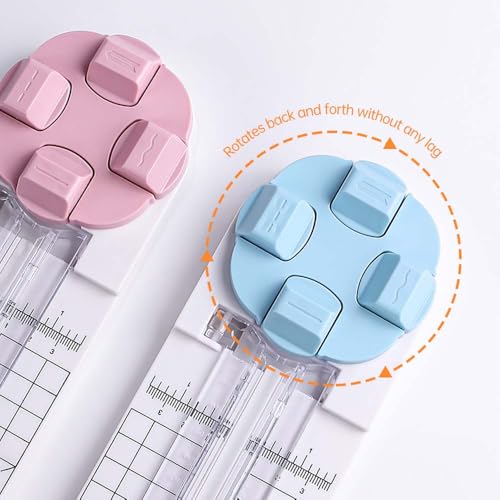 4 in 1 Paper Cutter, 4 Paper Cutting Methods (Straight Line, Wavy, Dotted, Folded Lines), Plus Side Ruler，Plastic (Purple) - color: Purple
