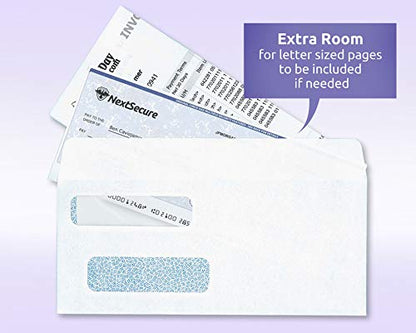 NextDayLabels #9 Double Window Check Envelopes - 500 Pack Ready-Seal Security Tinted Envelopes for QuickBooks, Sage 100, Blackbaud Checks - Self-Sealing Laser-Compatible - Made in USA - size: #9 Envelope-500 Pack