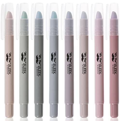 Mr. Pen- No Bleed Gel Highlighters, Dusty Colors, 8 Pack | Bible Highlighters and Pens No Bleed, Bible Markers for Study, Journaling, School Supplies and Accessories - color: Dusty Colors, size: 8 Pack