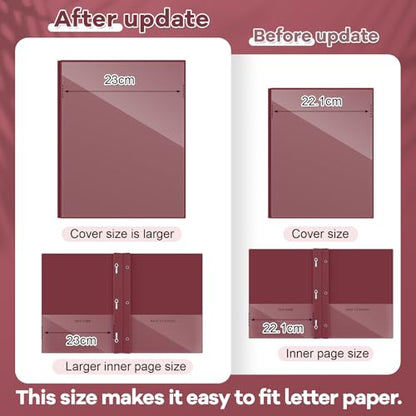 Henoyso 48 Pcs Plastic Folders with Clear Front Pocket and 3 Prong Take Home Plastic 2 Pocket Folder Back to School for Students Parent Teacher Communication for School Office (Dark Red) - color: Dark Red