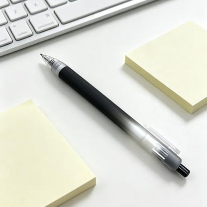 Fengtaiyuan Retractable Gel Pens, 0.5mm Bullet Point Fast Drying Black Ink, Frosted Gradient Triangular Ergonomic Barrel Writing Pens for School Exam Office Note Taking [Pack of 6] - color: BlackFRT01P6