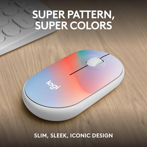 Logitech M340 Wireless Mouse with Limited Edition Prints, USB Receiver and Silent Clicks, Portable Wireless Mouse for Laptop, PC, Windows, Chrome, Surface – Sheer Dream - color: Sheer Dream