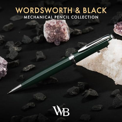 Wordsworth and Black Mechanical Pencil Graphite Lead- Stunning Luxury Metal Pencil, Green Chrome Finish, 0.7mm Led, Best Gift Set for Men & Women, Professional Executive Office Pencils - color: Green Chrome