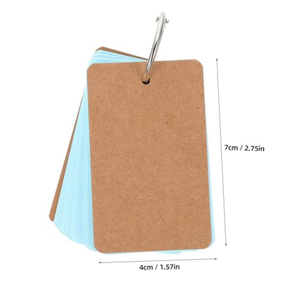 GANAZONO 7Sets Flash Cards DIY Blank Study Cards with Binder Rings for Writing Note Taking Vocabulary and Creative Ideas Portable Note Pads for Students and Travelers