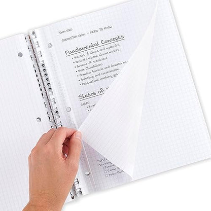 Five Star Reinforced Insertable Graph Ruled Notebook Paper, 6 Pack, White, 8.5 x 11, 75 Sheets per Pack - size: 6 Pack