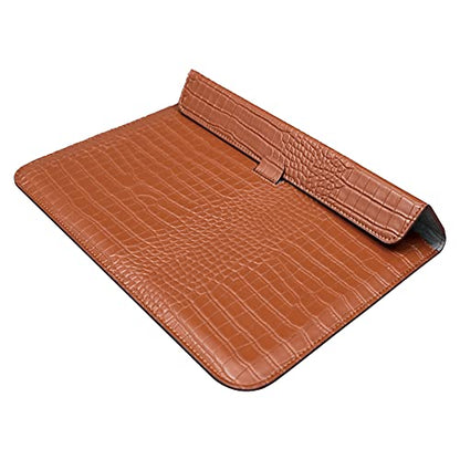 Protective Slim Portable Laptop Sleeve 13-13.6 Inch Crocodile PU Leather Case for MacBook Neo 13 A18 Pro A3404 Air 13 Pro 13 M5 A3449 M4 A3240 M3 M2 M1, for HP Dell Microsoft Notebook, Brown - color: Brown